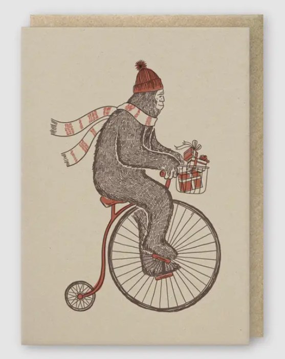 Squatchy Holiday Card — Bike Holiday