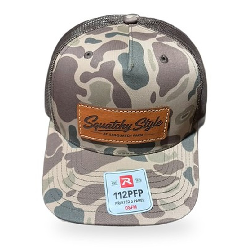 Squatchy Style Trucker Hat — Bark Duck Camo / Brown
