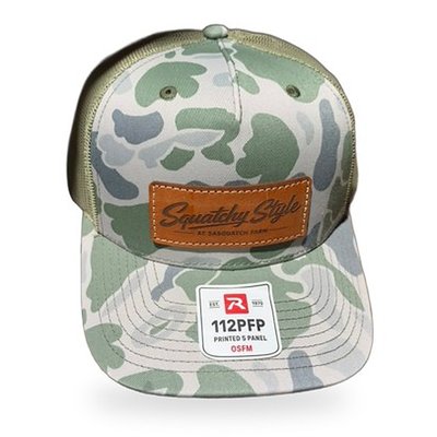 Squatchy Style Trucker Hat — Marsh Duck Camo / Loden
